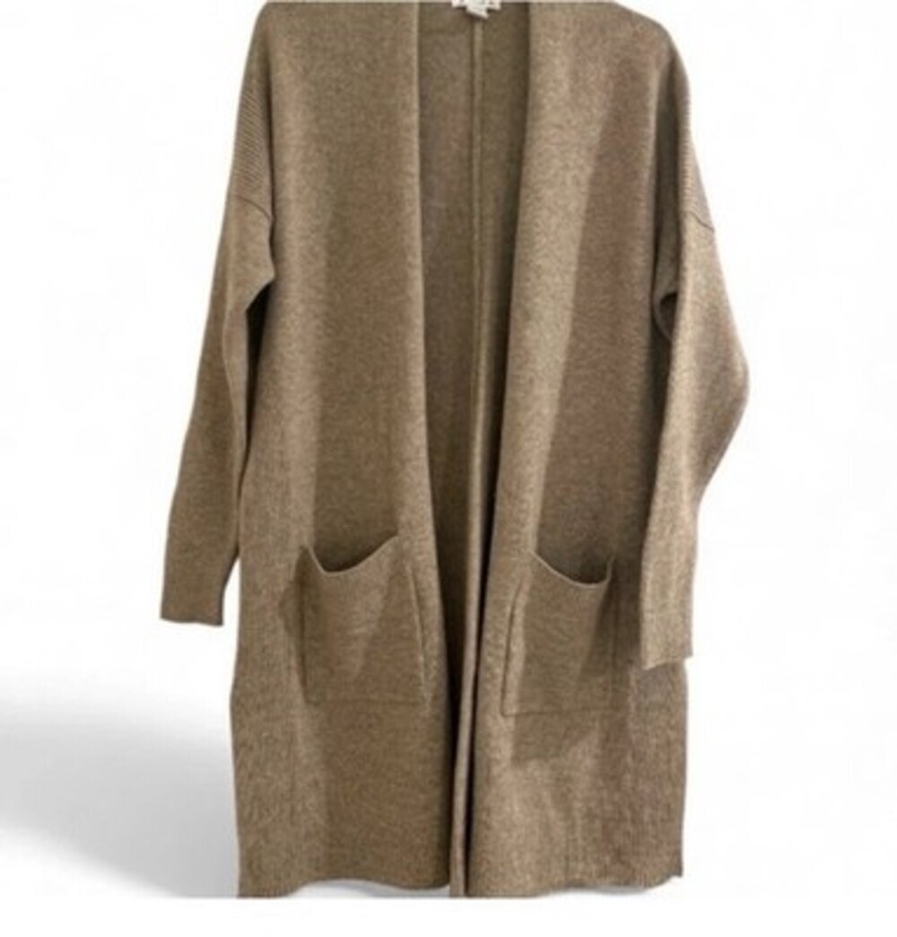Athleta Spirit Wool Cashmere Wrap Oversized Silt Taupe Heather Size SP - Picture 8 of 8